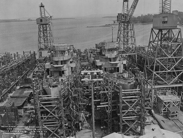 U.S. History: Bethlehem Hingham Shipyards Begin Producing Ships for the War