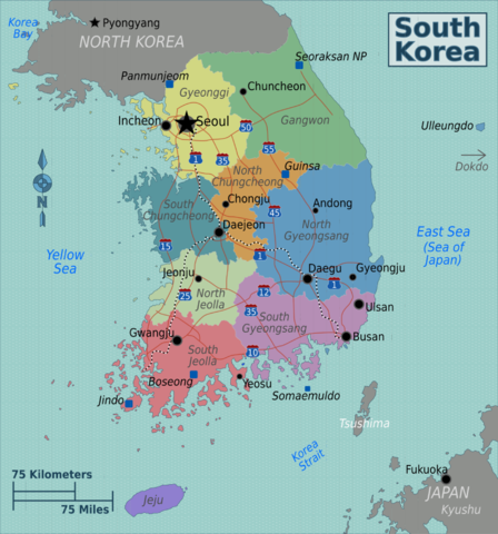 Estados Norte y Sur en Corea.