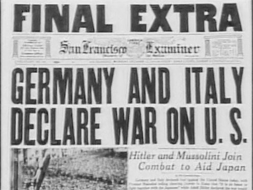 Alemania e Italia declaran la guerra a Estados Unidos