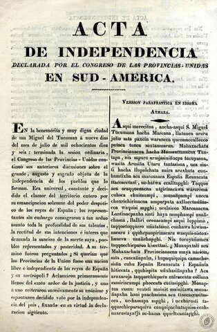 Declaración de Independencia de las Provincias Unidas en Sudamérica