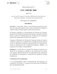 Se enfatizan otros aspectos sobre la Ley 1188