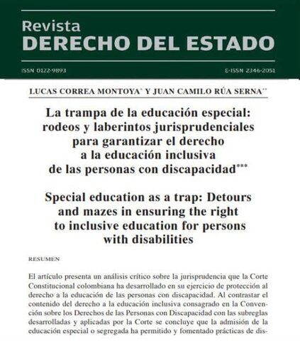 Revista Derecho del Estado - La trampa de la educación especial