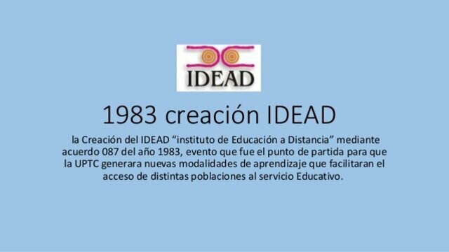 CREACION DEL IDEAD-1983