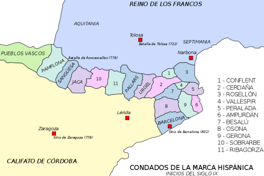 Carlomagno establece la Marca Hispánica