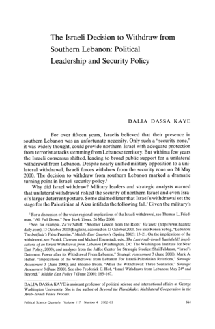 Pullout from Lebanon