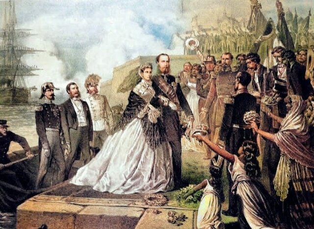 Maximiliano and Carlota landed in the port of Veracruz