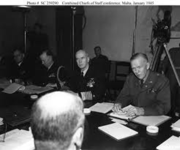 A conference that started, in Washington D.C., with the United States and British military staff members talking about military coordination in the event of U.S. entry into WW2.