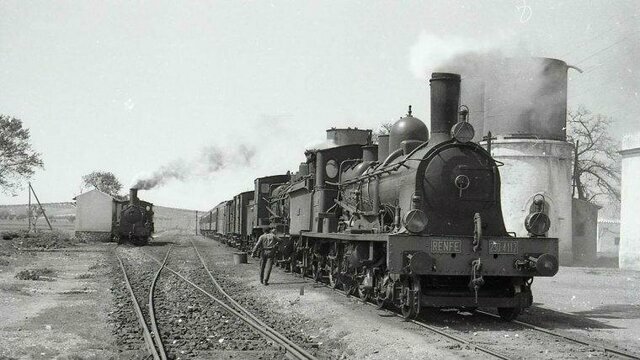 First steam locomotive in the Iberian Peninsula