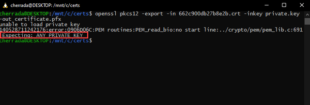 OpenSSL error de codificacion