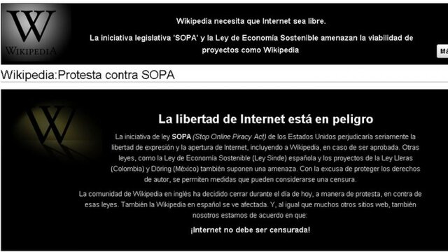 Protesta en linea contra la pirateria en la web