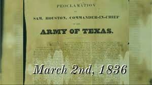 Texas declares their independence from Mexico
