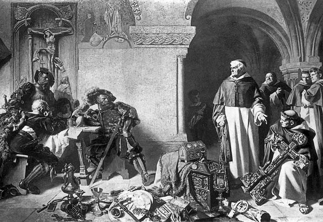 dissolution of the monasteries and redistribution of monastic property