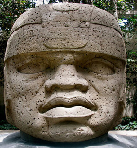 Olmec round head statues