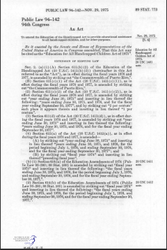 The Education for All Handicapped Children Act (EHA)