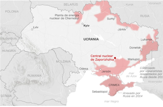 Las tropas rusas atacan y ocupan la planta de energía nuclear de Zaporizhzhia