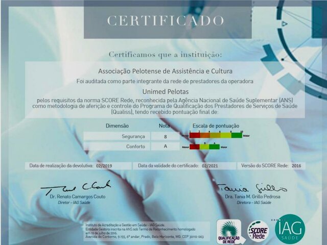 HU recebe excelente pontuação em auditoria realizada pela Unimed Pelotas