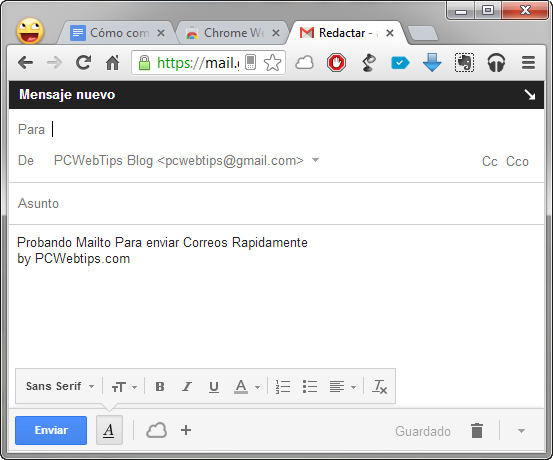 PRIMER PROGRAMA PARA ENVIAR CORREO ELECTRÓNICO
