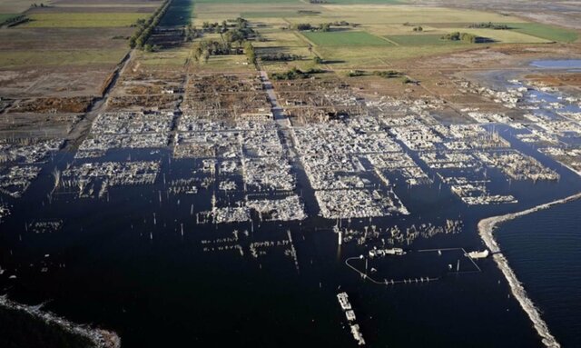 Rotura del terraplen e inundación