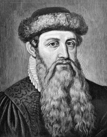 Johannes Fust controla parte de la imprenta