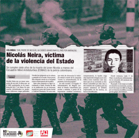 Asesinato de Nicolas Neira a manos del ESMAD