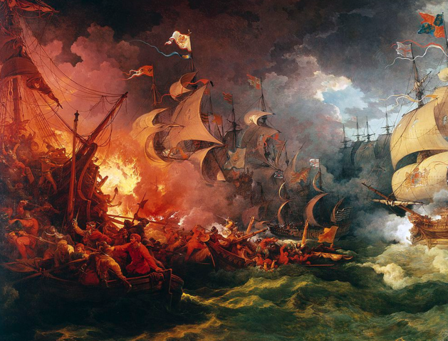Defeat of the Spanish Armada : battle of Gravelines