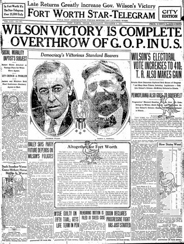 The Re-Election of President Woodrow Wilson