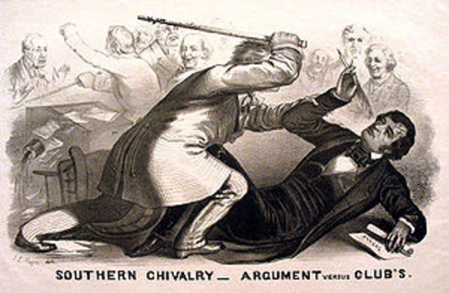 Congressman Preston Brooks Beats Senator Charles Sumner