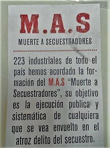 Informe sobre el movimiento Muerte a Secuestradores (MAS)