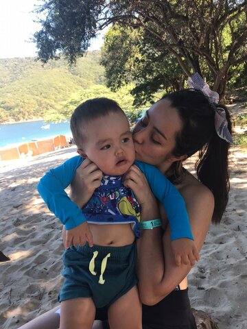 Mi tiburón en el mar.