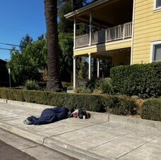 Transient Sleeping Across Sidewalk - Tenth Street