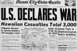 USA declares war against Japan & joins WW2 after the attack on Pearl Harbor