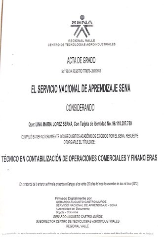 Grado de Técnico en Contabilidad y Finanzas