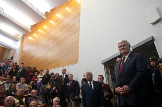 Occupy Iowa City Protesters at Newt Gingrich Rally