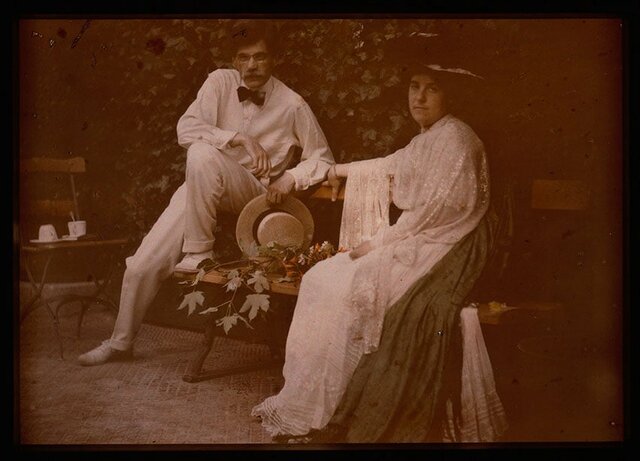 Autocromo - Alfred Stieglitz i la seva filla Emmy.