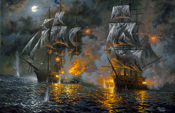 The USS Constitution defeats the HMS Guerriere