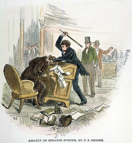 Preston Brooks vs Charles Sumner