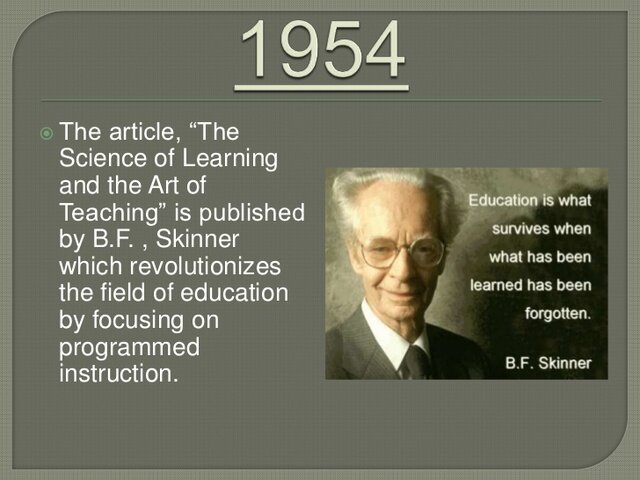 Programmed Instruction/Skinner's Science of learning and art of teaching
