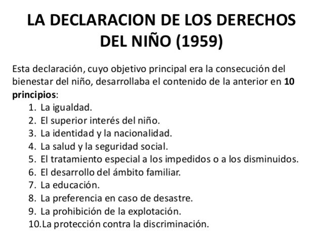 DECLARACION UNIVERSAL DE DERECHOS DEL NIÑO