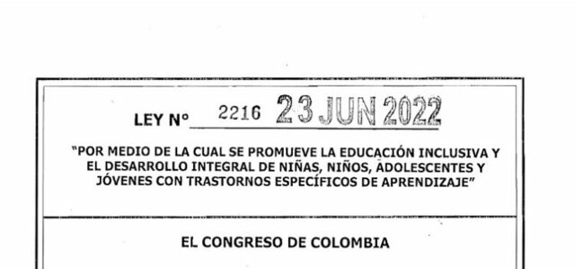 LEY 2216 DEL 23 DE JUNIO DE 2022