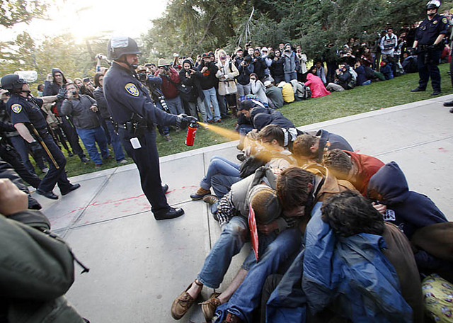 UC Davis Protesters Peppersprayed