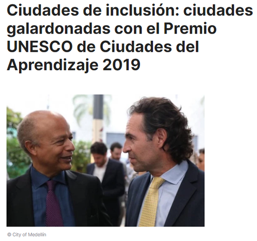 PREMIO UNESCO DE CIUDADES DE APRENDIZAJE MEDELLIN