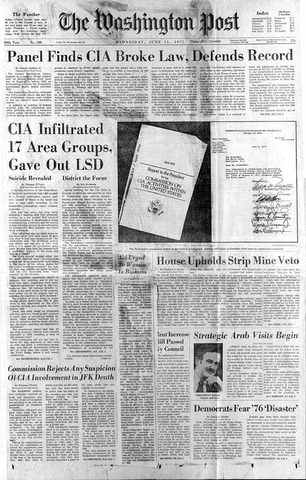 Rockefeller Commission issued its report on CIA abuses