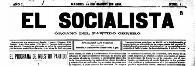 Primera publicació del Socialista.