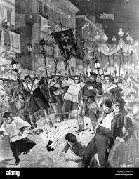 Bomba contra la processió de Corpus a Barcelona.