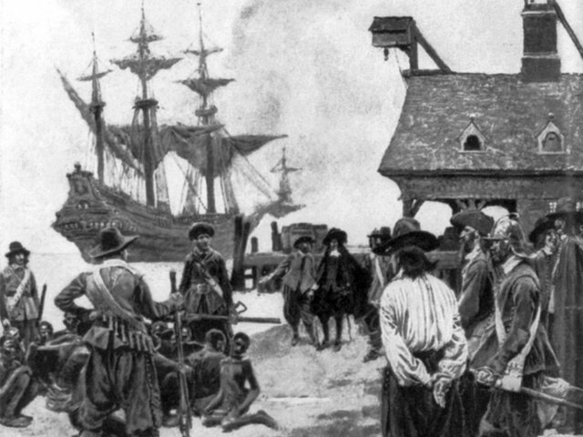 Slaves arrive in America