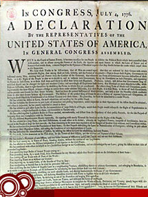 Declaración de Independencia de las 13 colonias americanas