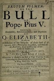 Excommunication of Elizabeth by the Pope