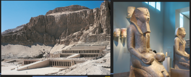 Mortuary temple of Hatshepsut And kneeling sculpture