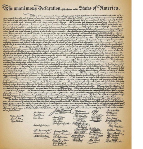 The declaration of independence is made