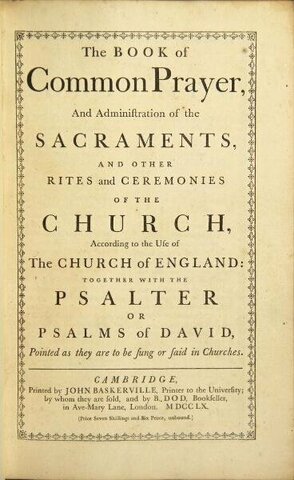 Publication of the book of Common Prayer